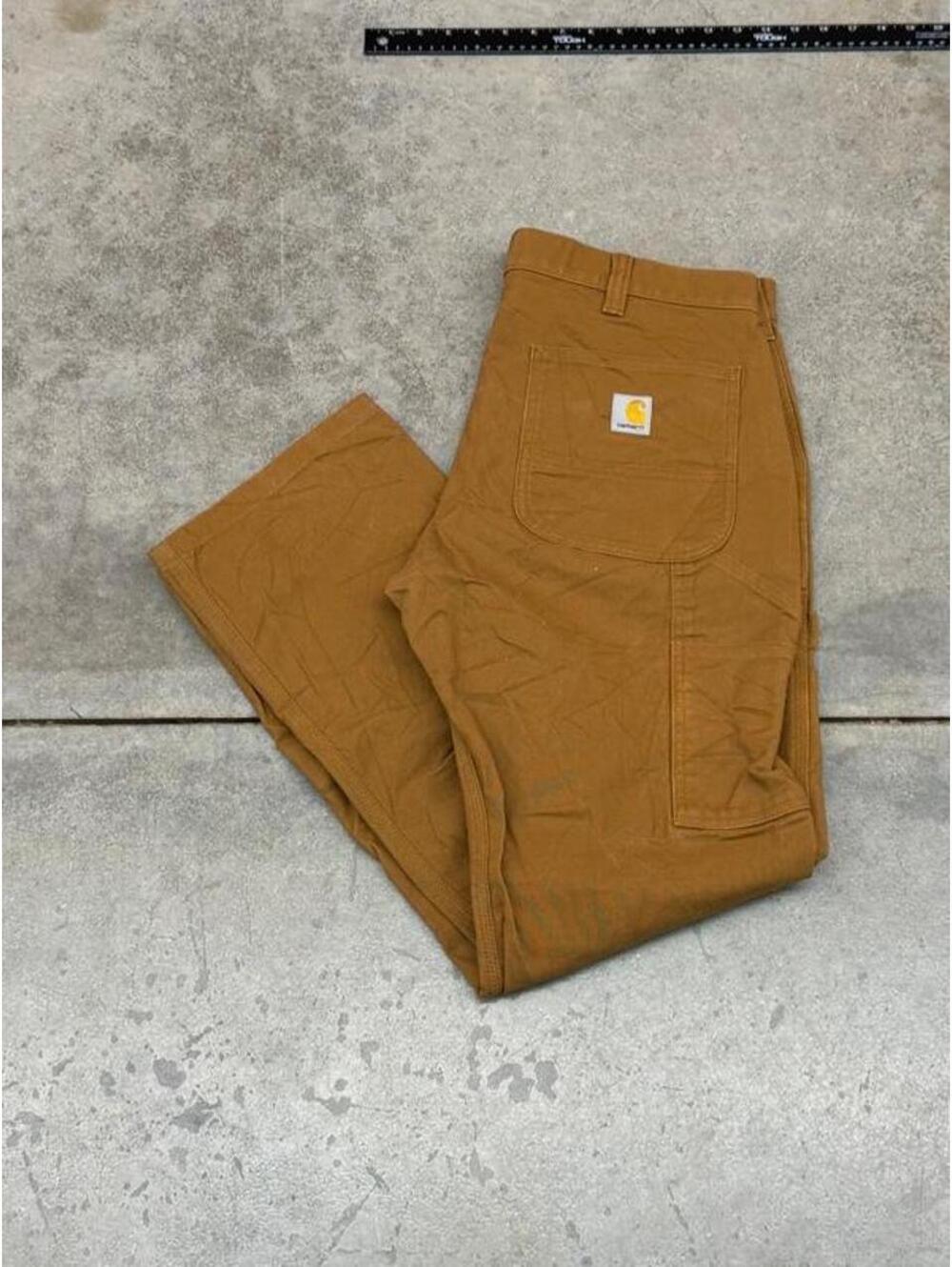 vintage carhartt tan double knee relaxed baggy fit cargo pants size 33 x 30